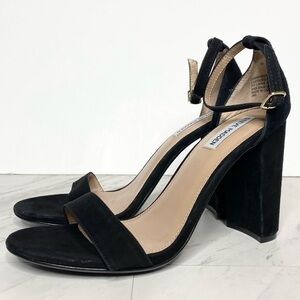 Steve Madden Carrson Black Suede Block Heel Sandal 11M